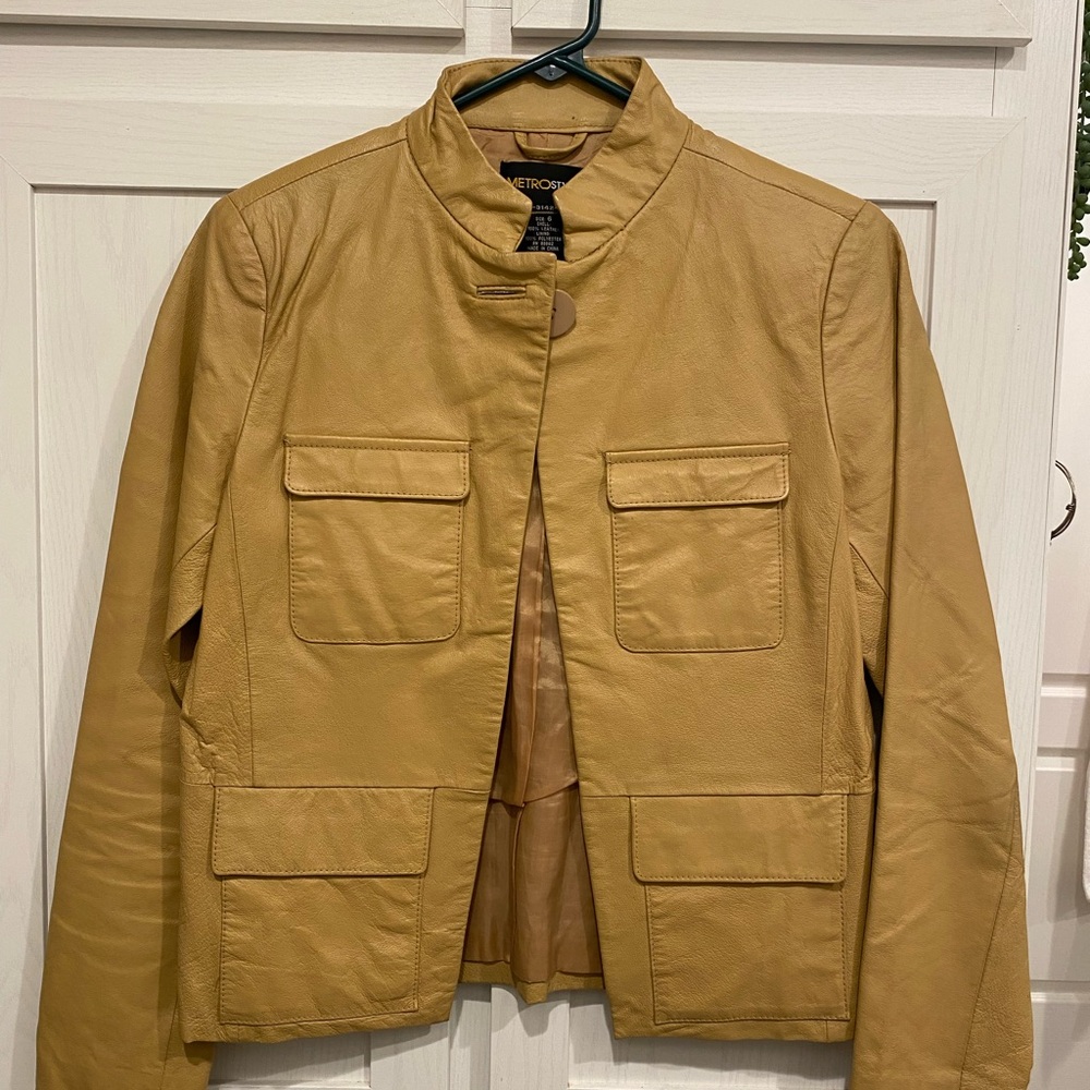 Metrostyle Camel Leather Jacket - image 1